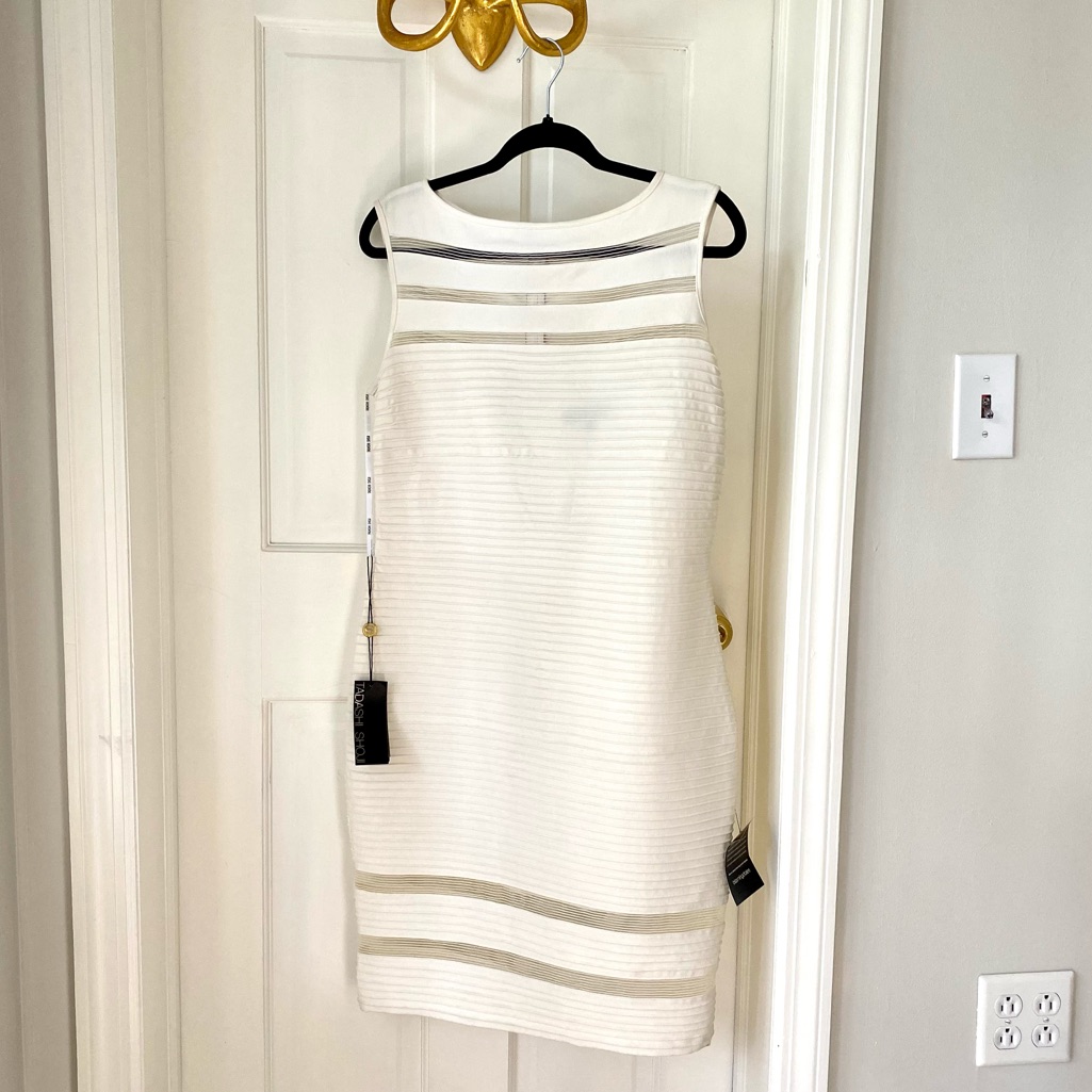 Tadashi Shoji Cutout Knee Length Dress In White/Cream Size Pxl